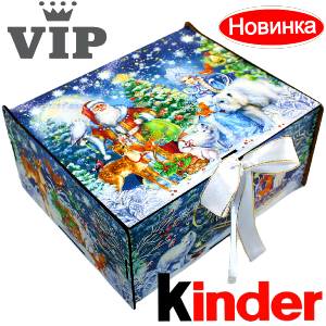Сладкий подарок на Новый Год в картонной упаковке весом 1200 грамм по цене 2223 руб в Озерске